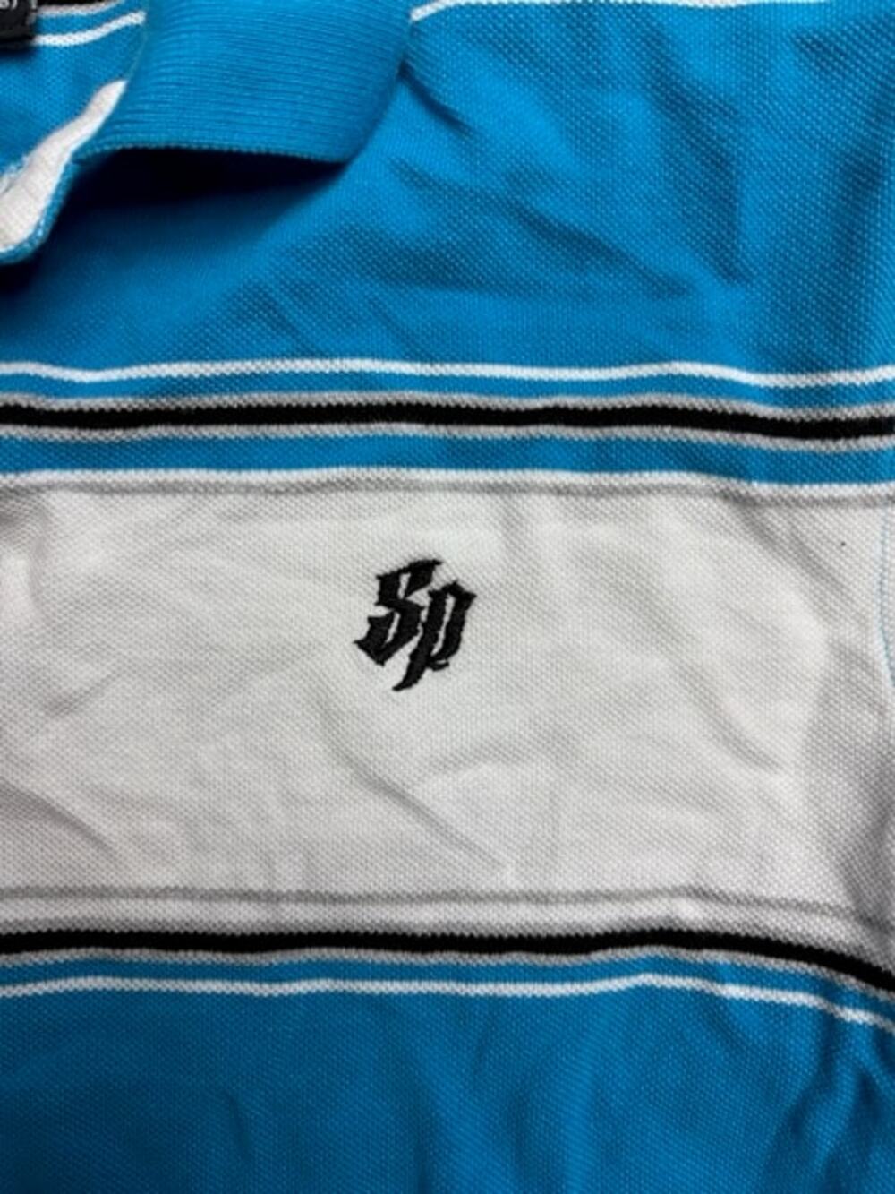 Southpole Striped Polo Shirt Youth 14-16 Blue White Y2K - Picture 5 of 5